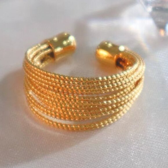 Gold Multi Circle Ring - Picture 2 of 3